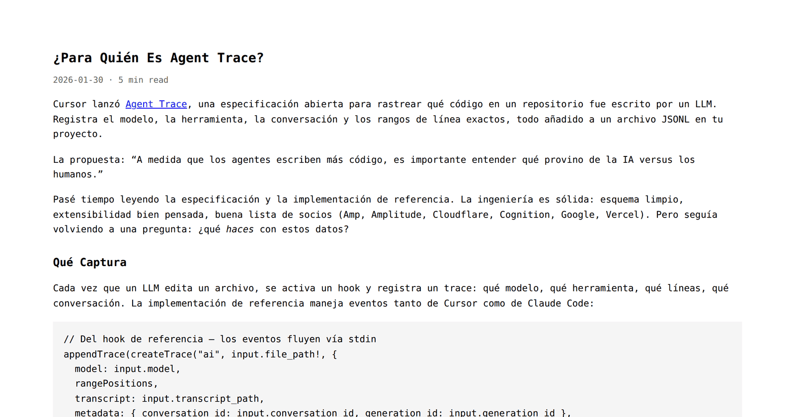¿Para Quién Es Agent Trace? - Granda | Ideas & Code