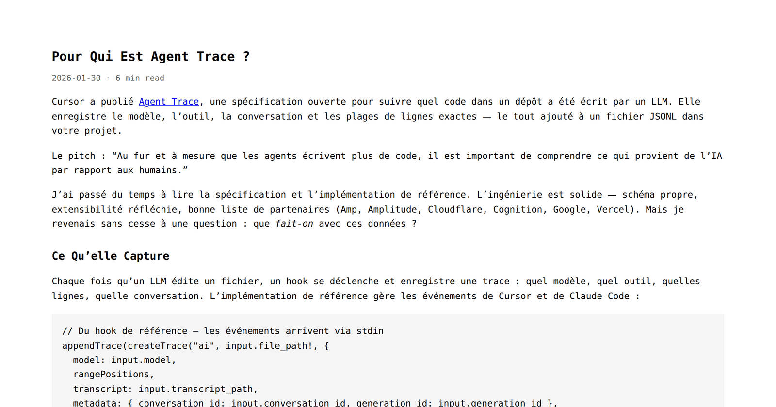 Pour Qui Est Agent Trace ? - Granda | Ideas & Code